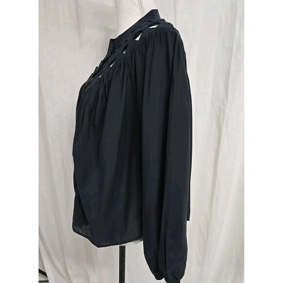 MOTHER The V Yoke Shirt Button Down Shirt Black Women’s Size S - Picture 3 of 9